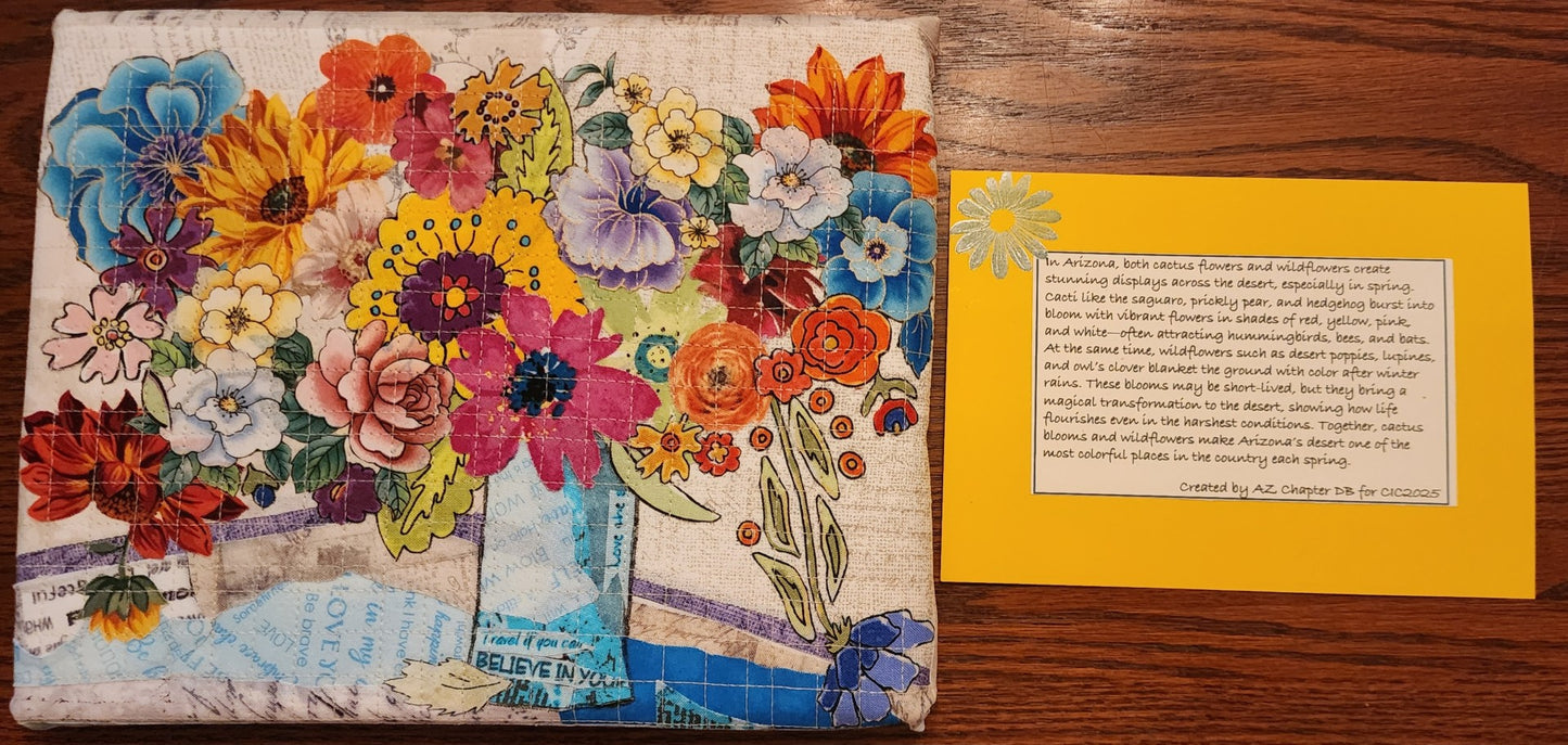 Quilted Collage-Flower Vase Bouquet #1