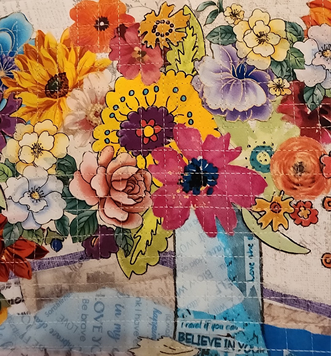 Quilted Collage-Flower Vase Bouquet #1