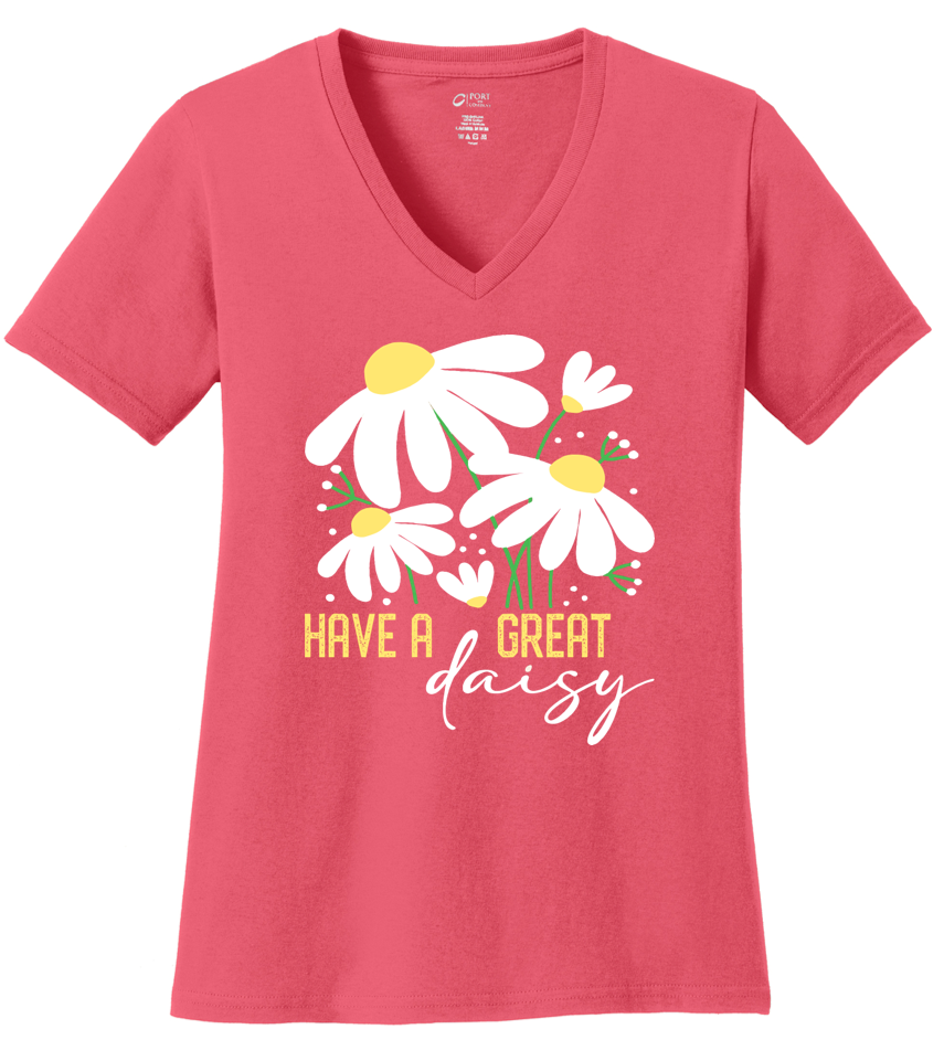 Have a Great Daisy - VNeck Ladies Fit