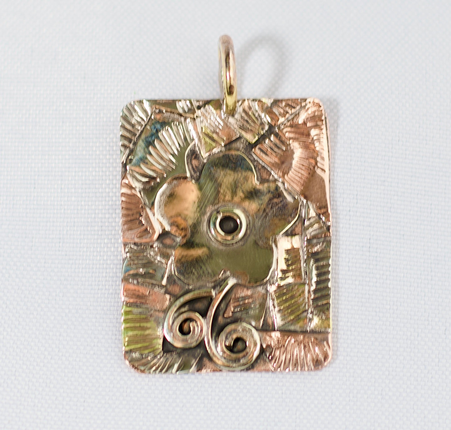 Handmade Copper, Silver, Brass Single Daisy Pendant