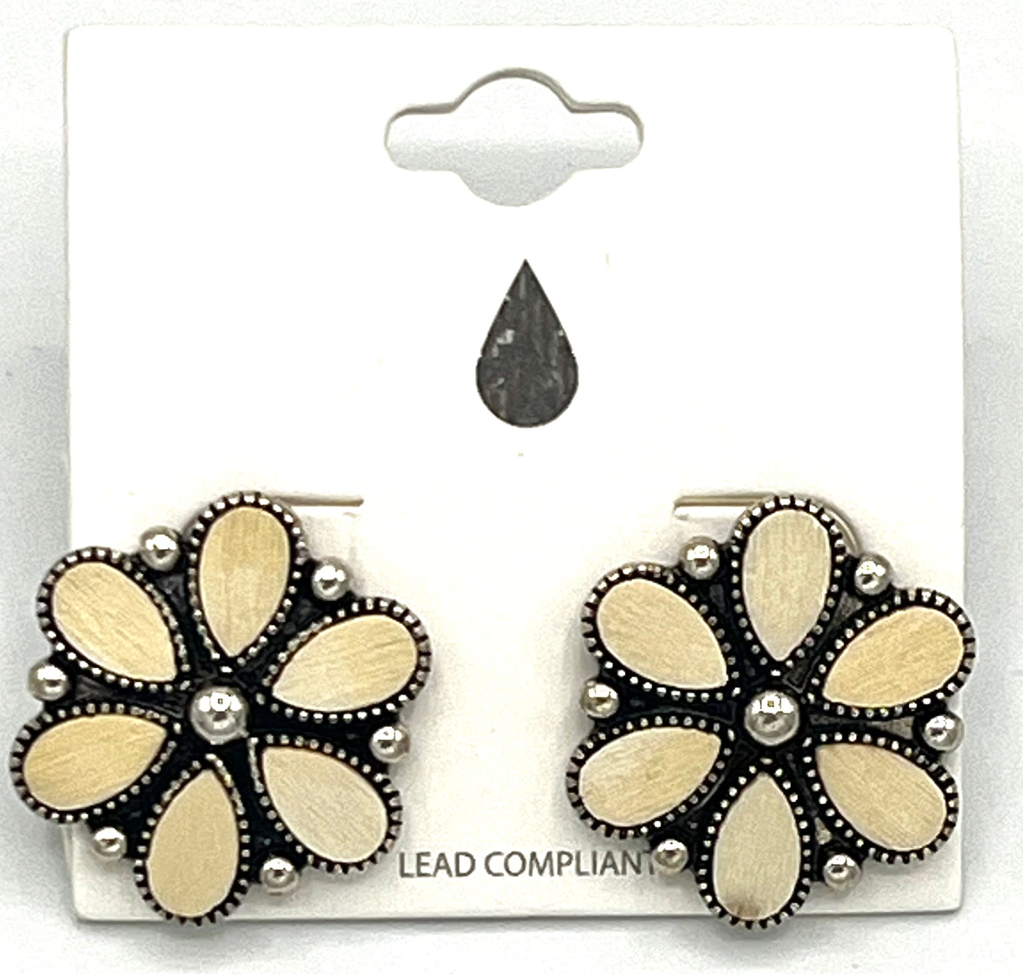 Ivory Colored Southwest Daisy Earrings