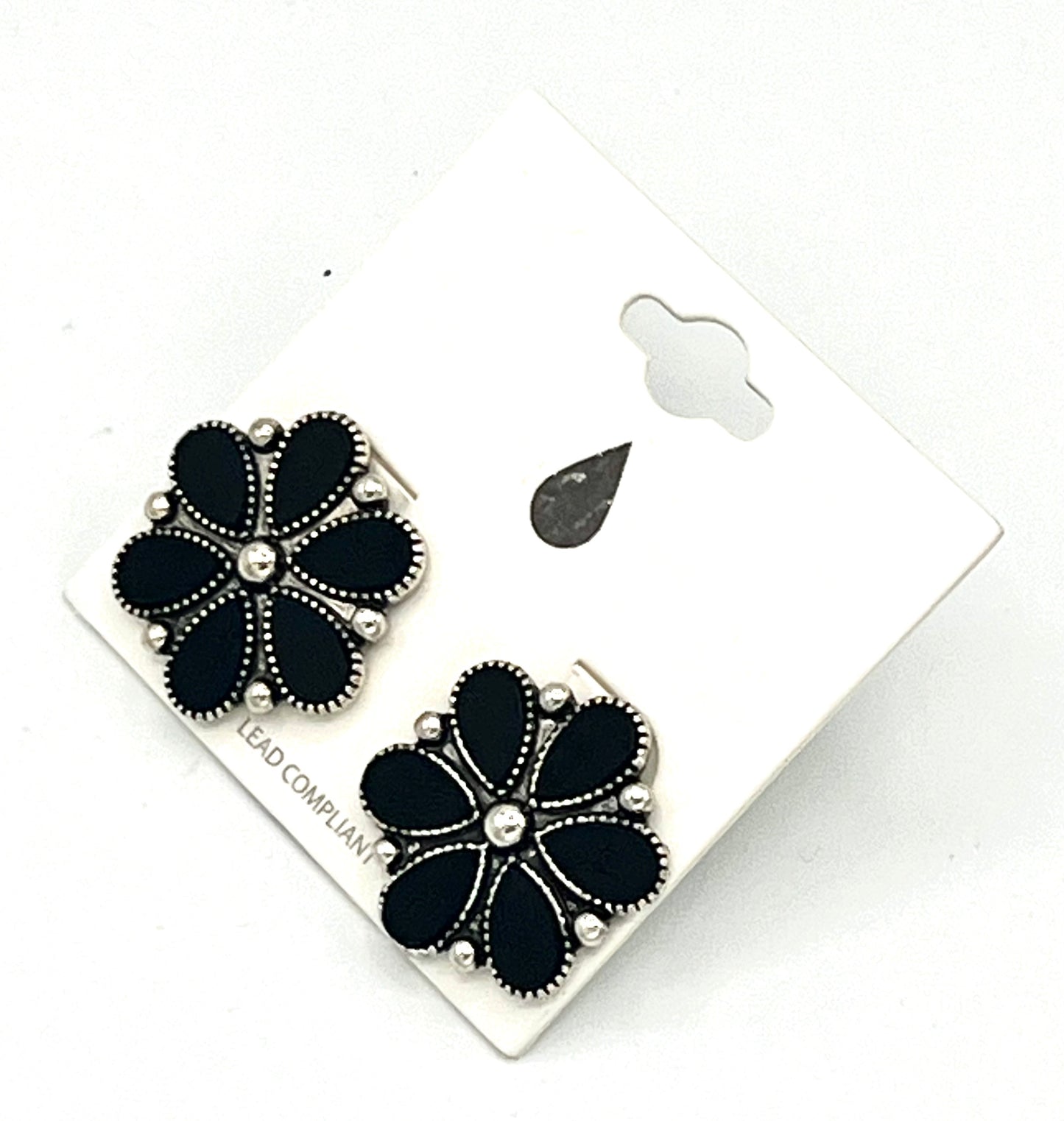 Black Colored Southwest Daisy Earrings