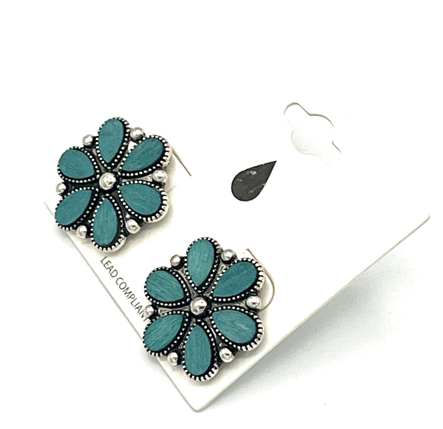 Turquoise Colored Southwest Daisy Earrings