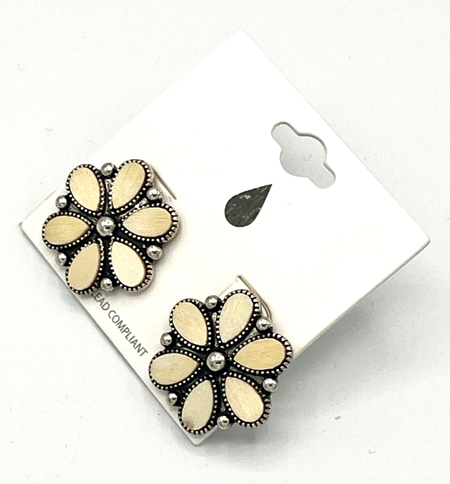 Ivory Colored Southwest Daisy Earrings
