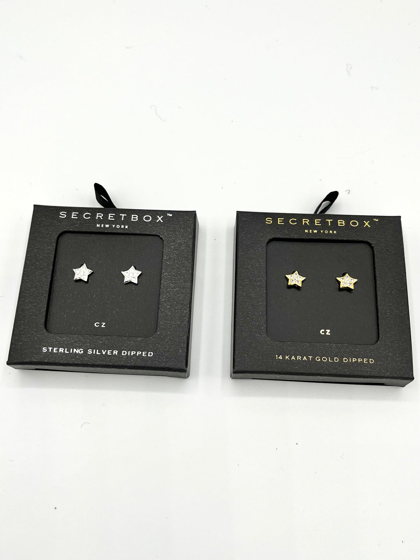 14K Gold Dipped Cubic Star Earrings-Small