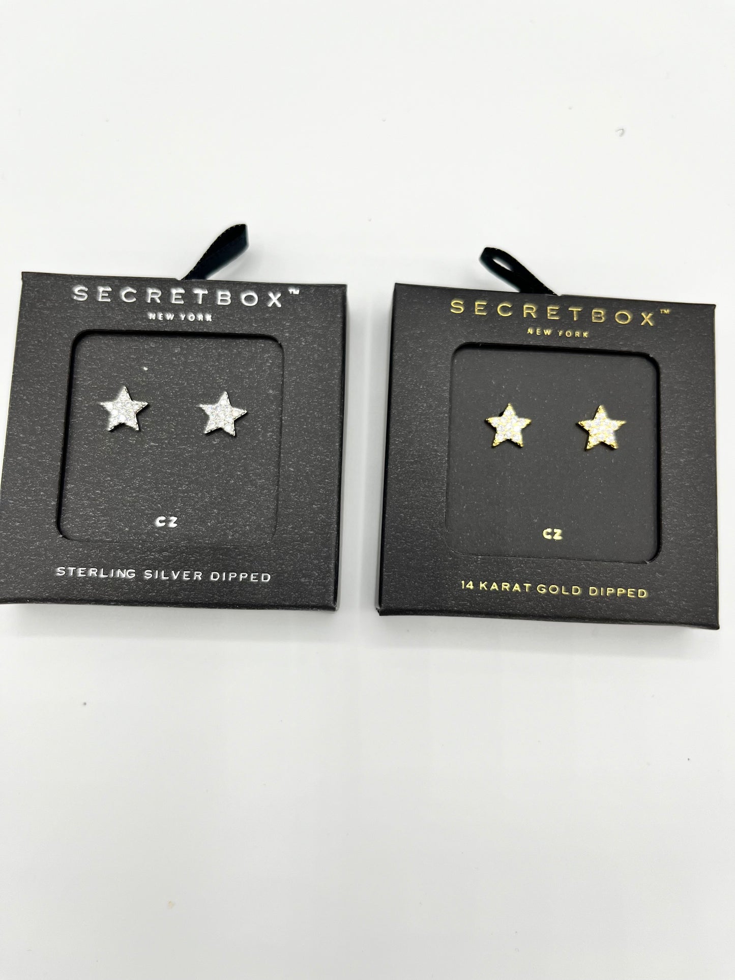 14K Gold Dipped Cubic Star Earrings-Medium