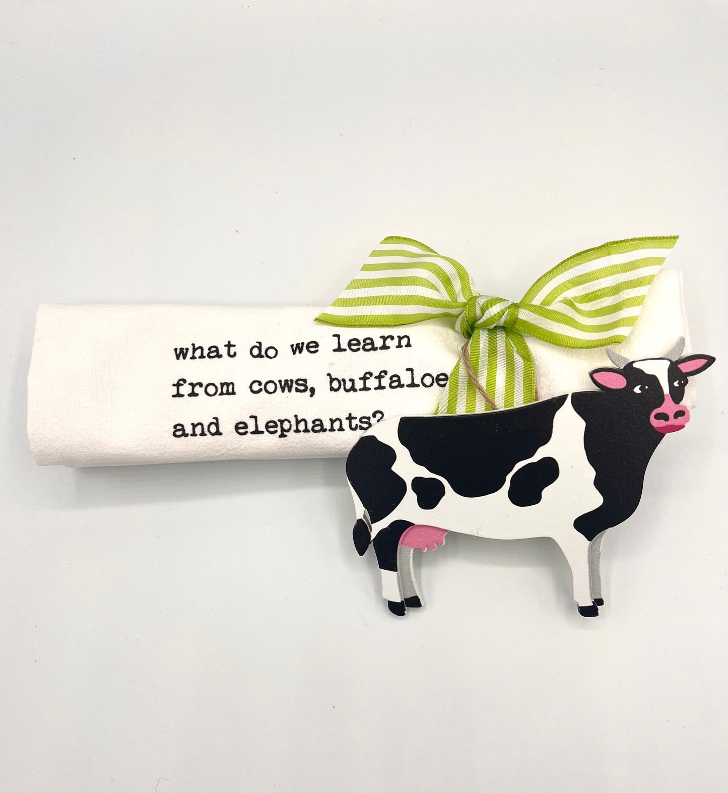 Tea Towel "Lessons From Cows, Buffaloes, And Elephants