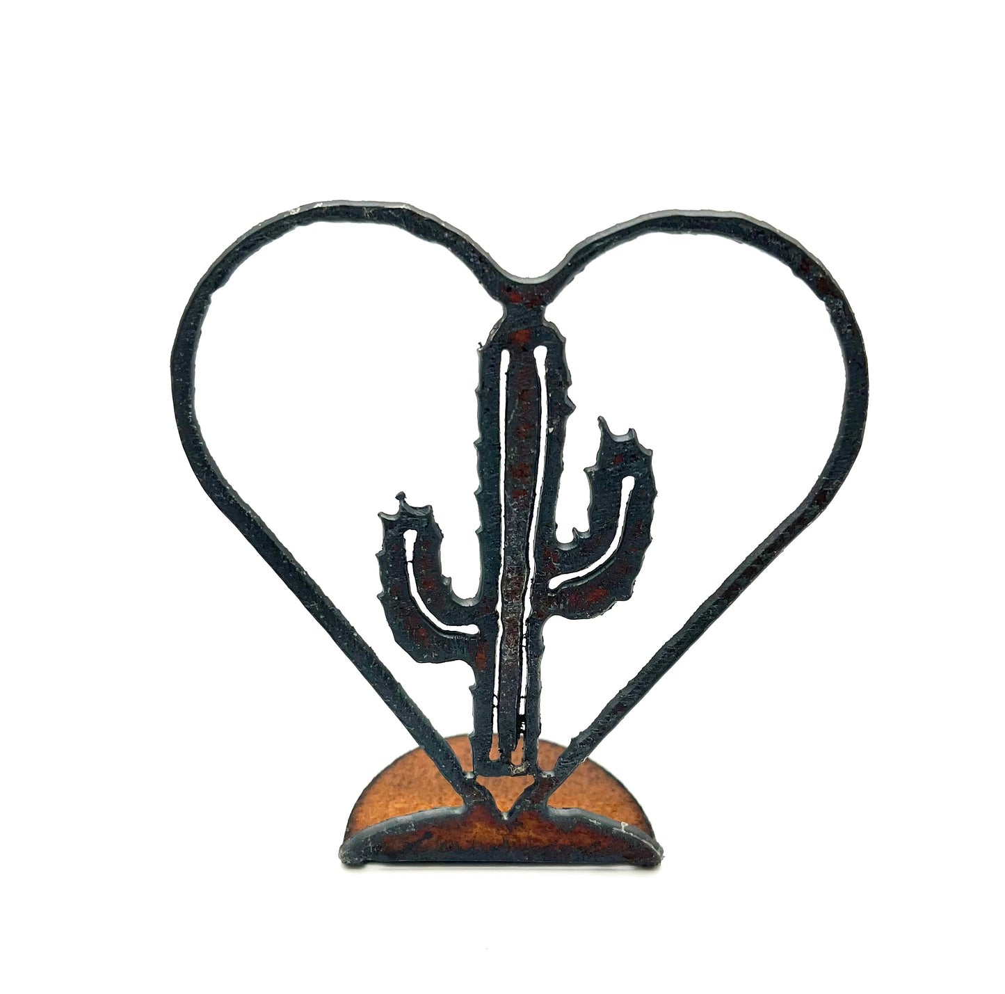 Heart with Saguaro Iron Stand