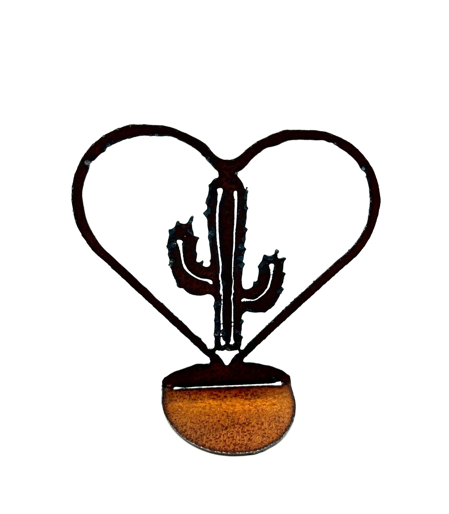 Heart with Saguaro Iron Stand