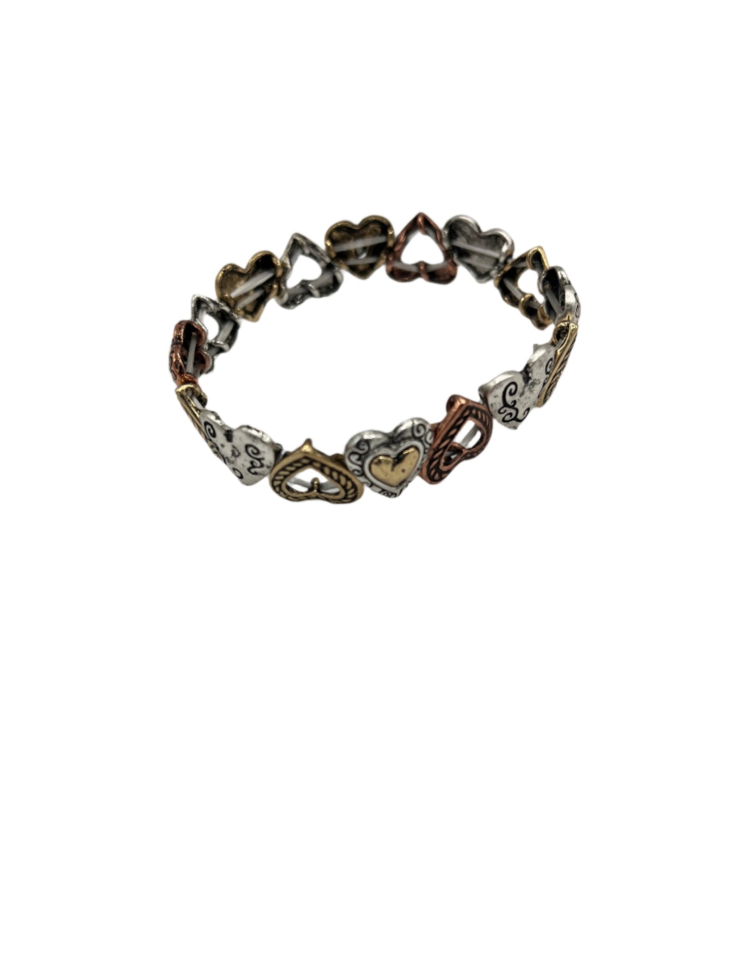 3 Tone Smaller Heart Bracelet