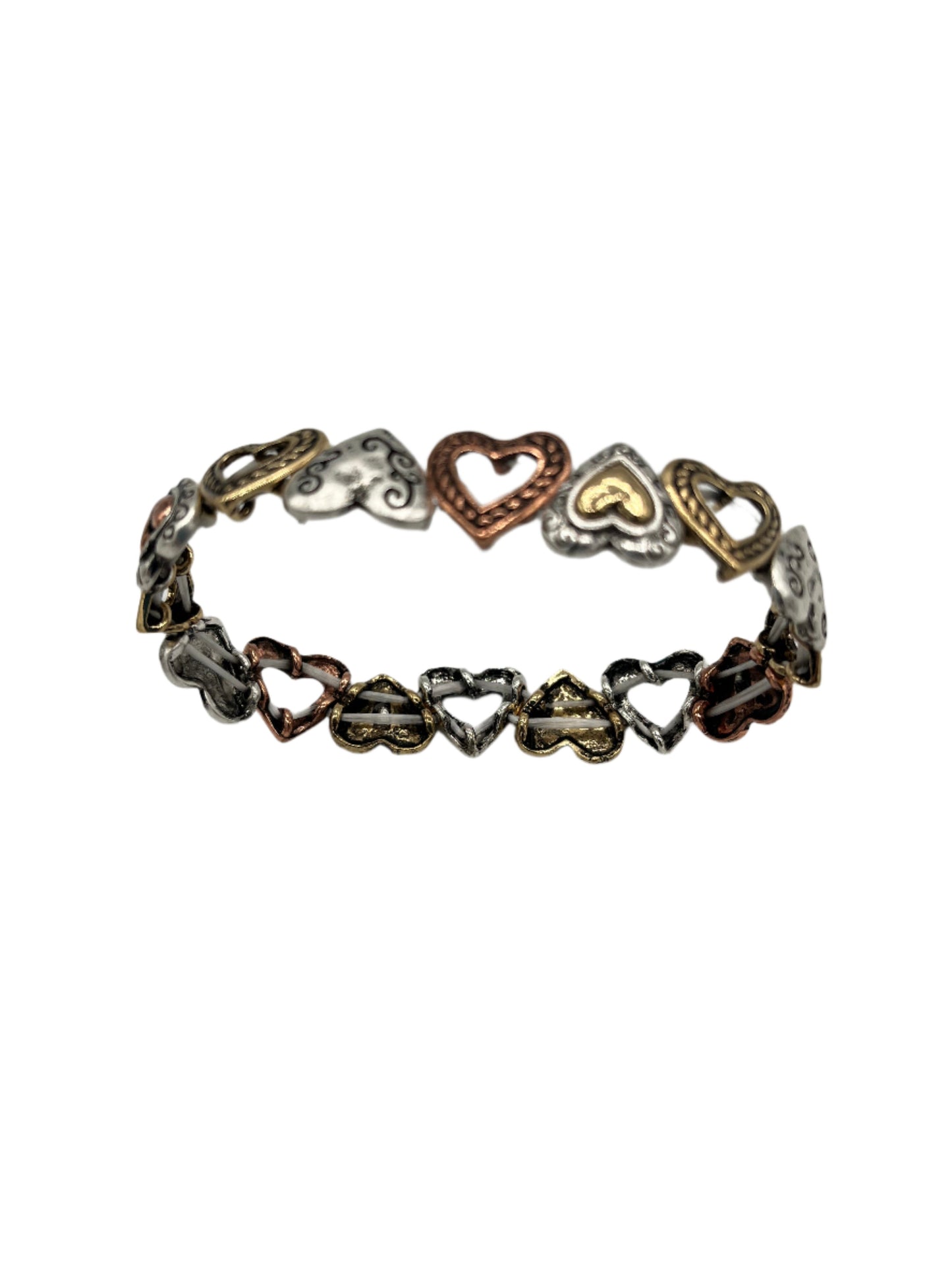 3 Tone Smaller Heart Bracelet