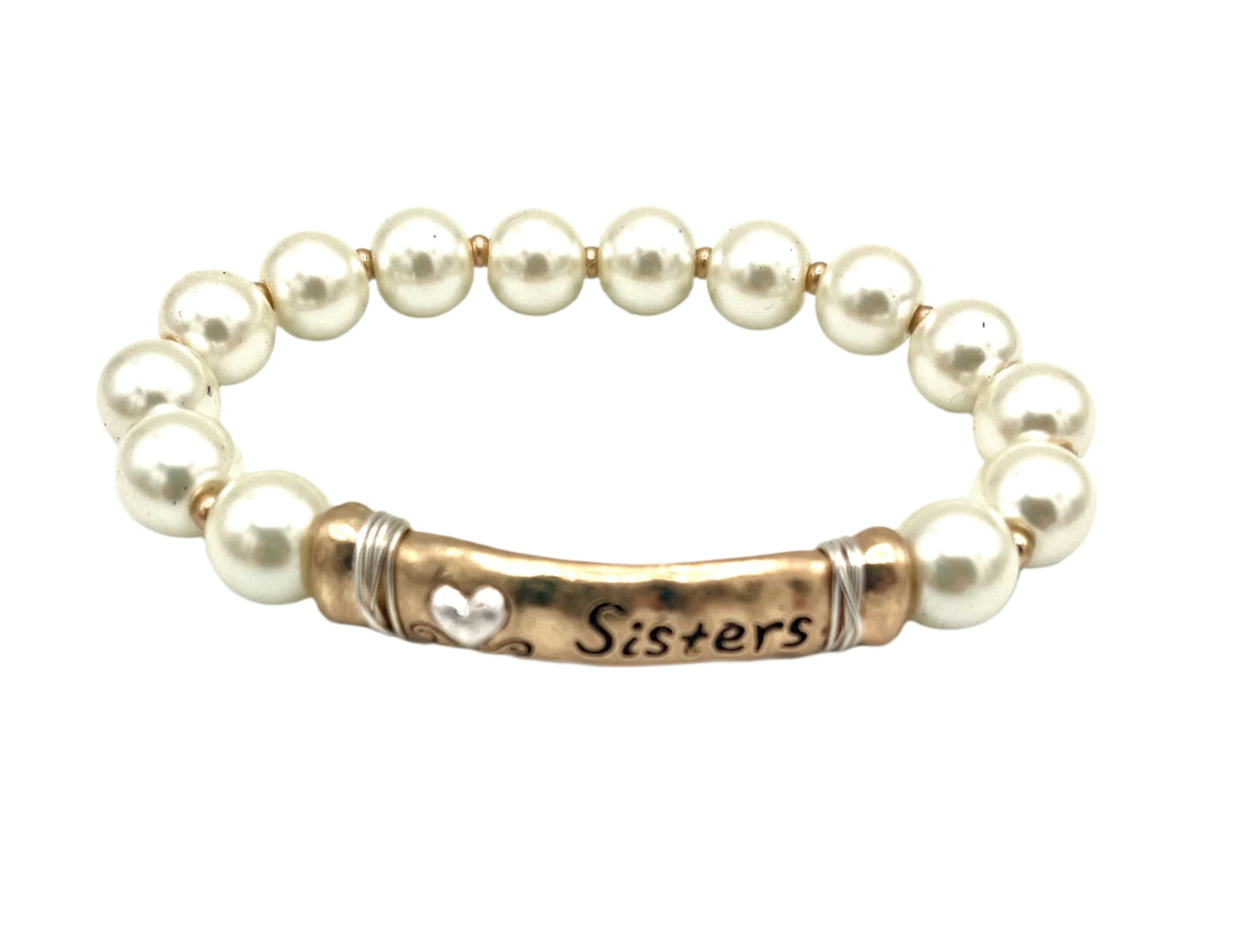 Pearl and Brass Sisters Bracelet