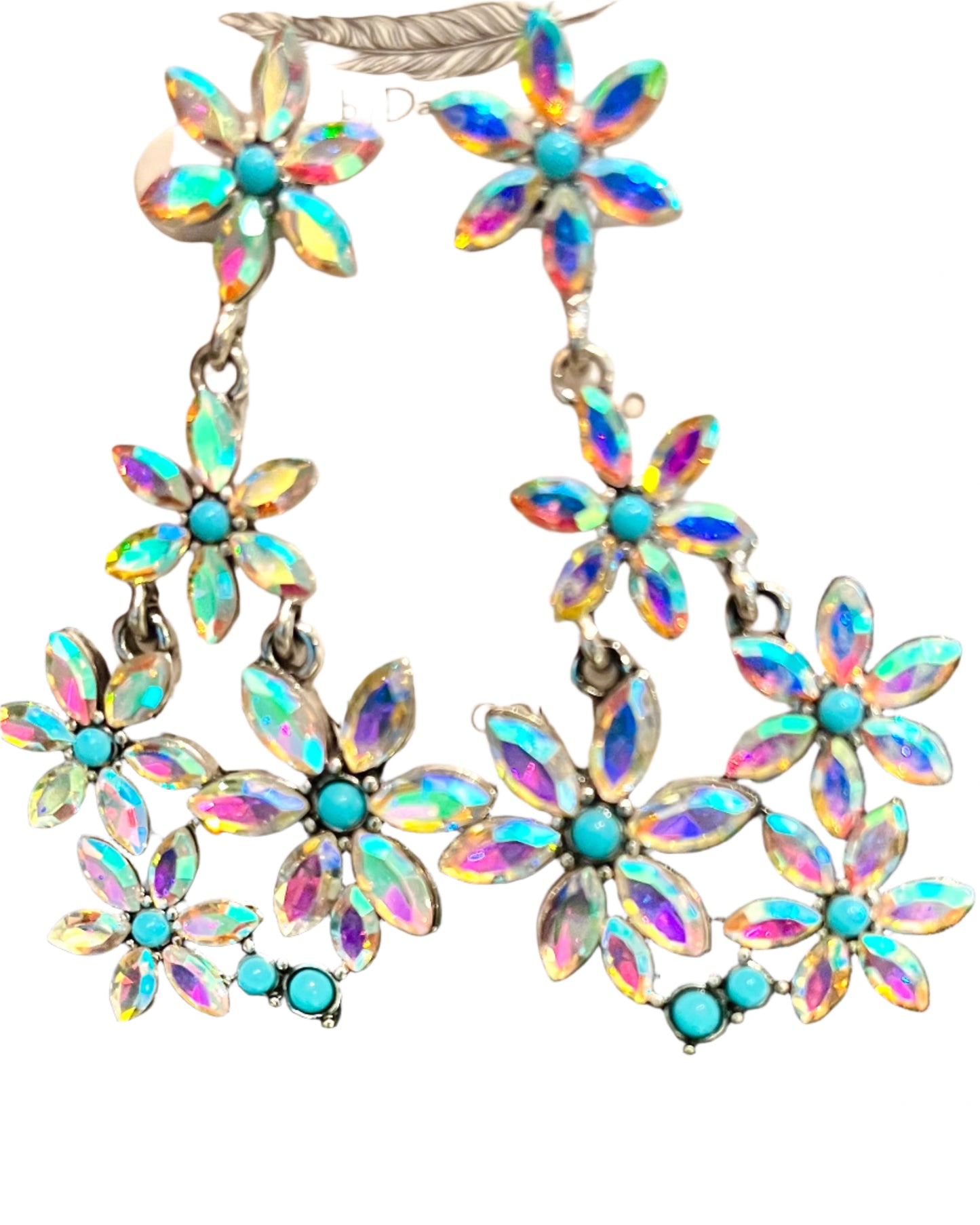 Crystal Daisy Drop Earrings