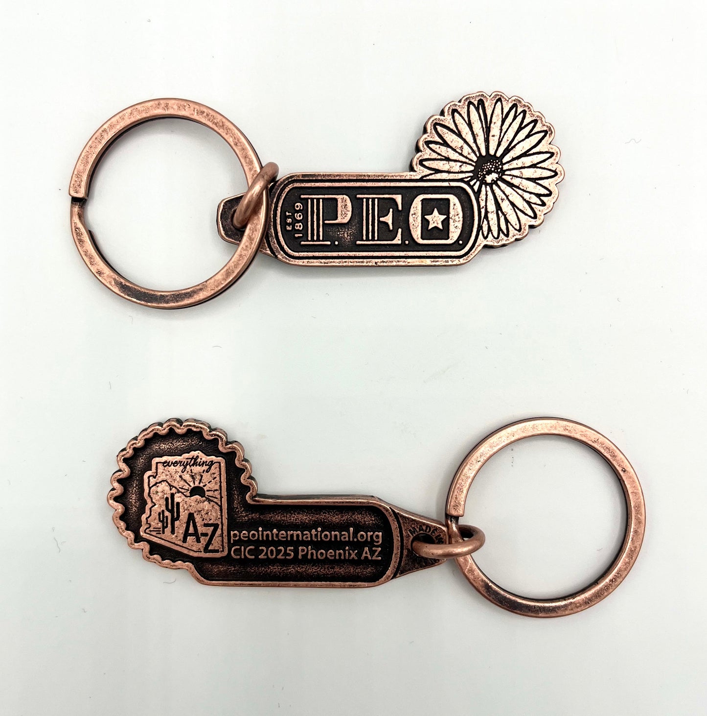 Copper P.E.O. CIC 2025 Key Chain