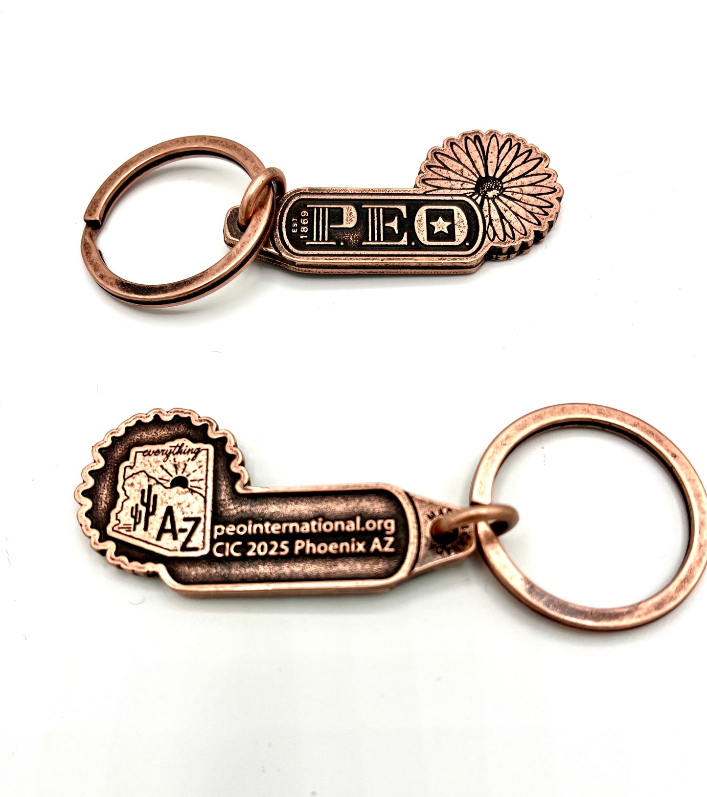 Copper P.E.O. CIC 2025 Key Chain