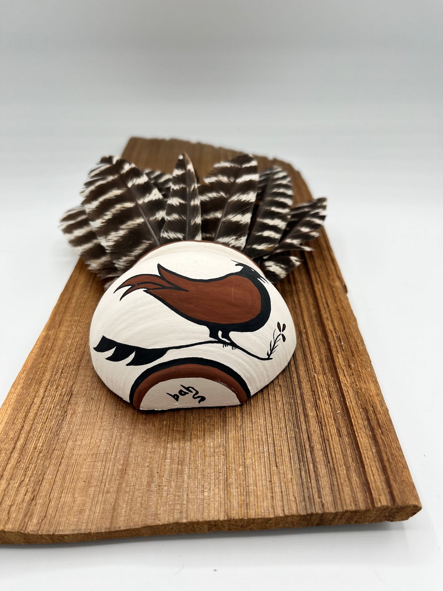 Half Painted Pot on Wood Board