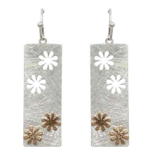 Silver Metal Daisy Cut Out Earrings