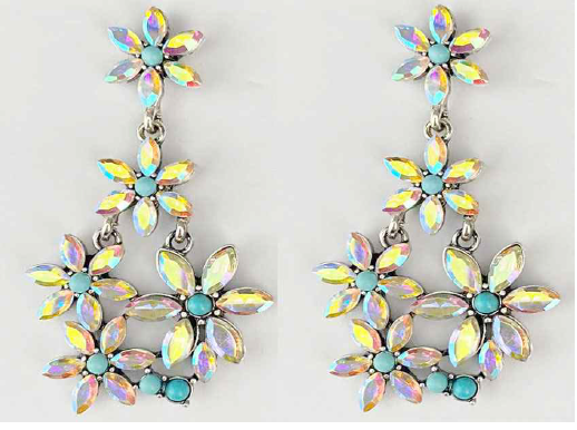 Crystal Daisy Drop Earrings