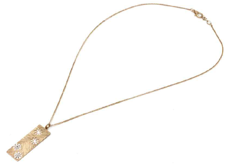 Brass Cut Out Daisy Necklace with Round Brass Earrings