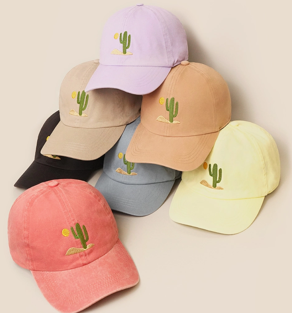 Cactus Embroidery Baseball Cap