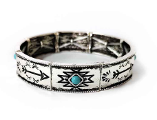 Turquoise and Arrow Southwest Stretch Bracelet