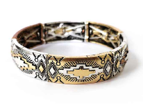 Copper & Silver Southwest Gradient Bar Stretch Bracelet