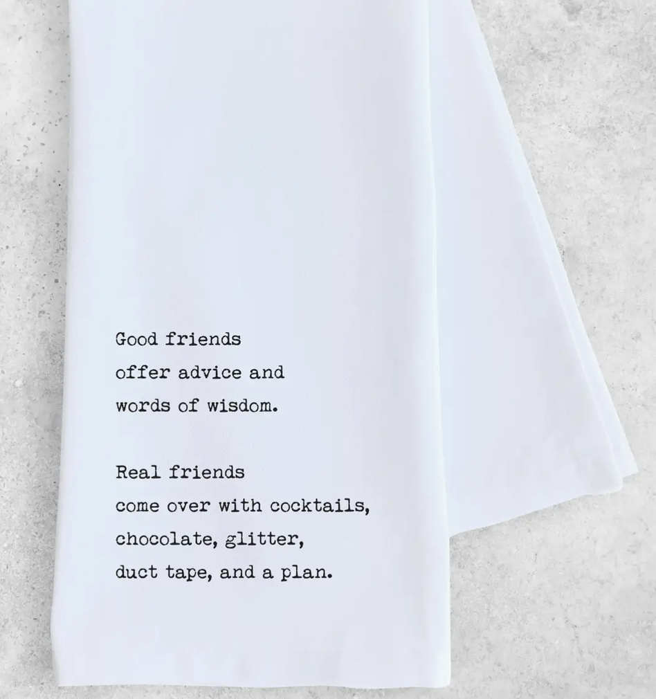 Tea Towel "Real Friends"