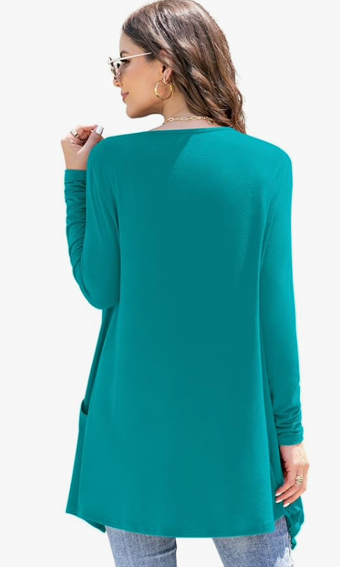Long Sleeve Turquoise Shrug