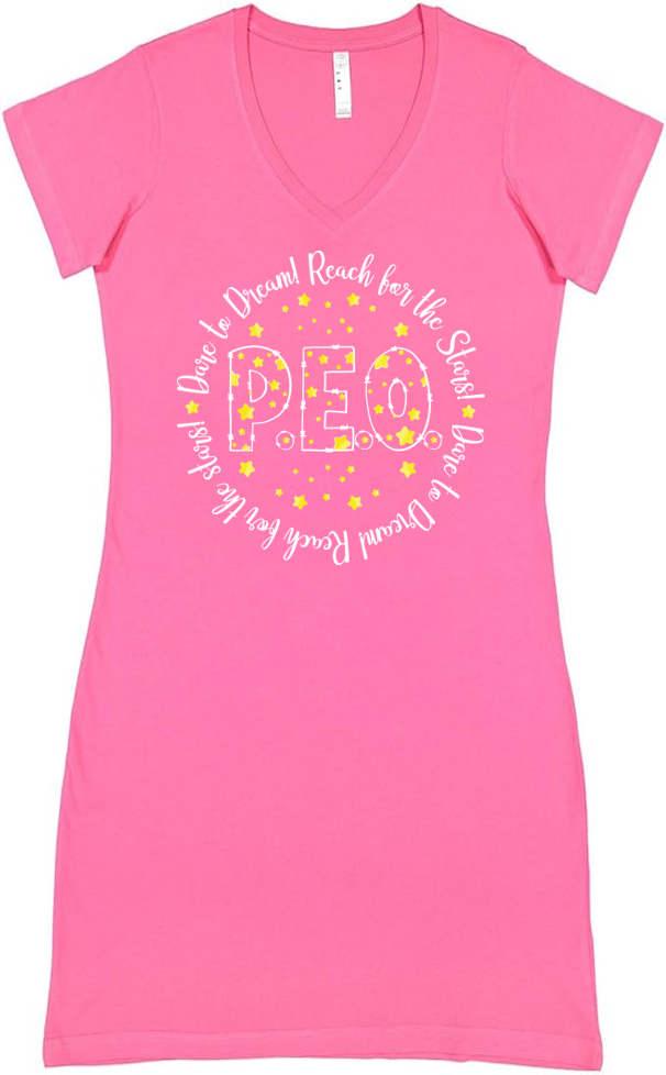 Dare To Dream...Reach for the Stars! VNeck Sleep Shirt