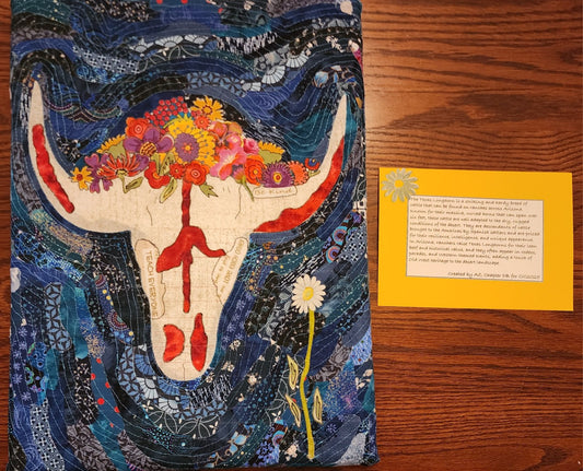 Quilted Collage-Texas Longhorn Skull