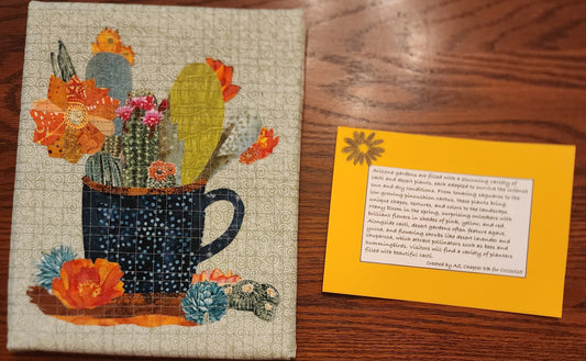 Quilted Collage-Cacti in a Cup