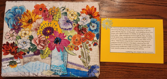 Quilted Collage-Flower Vase Bouquet #1