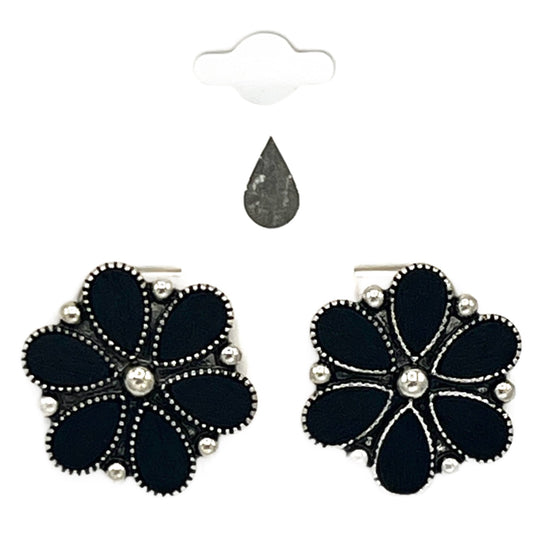 Black Colored Southwest Daisy Earrings