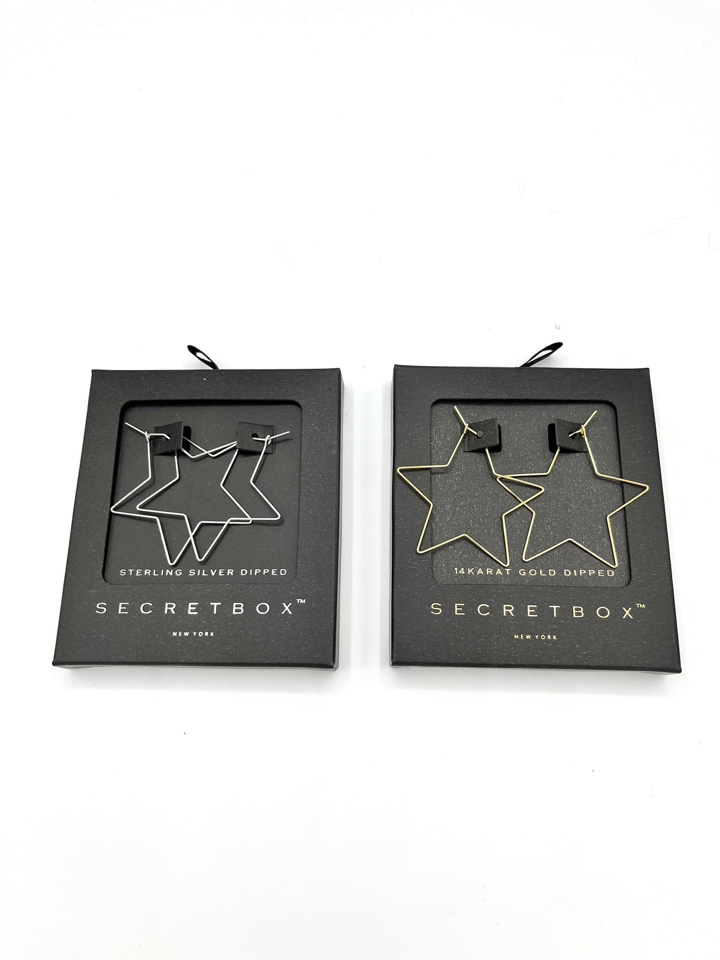 14KT Gold Dipped 17mm Star Sharp Earrings-Large