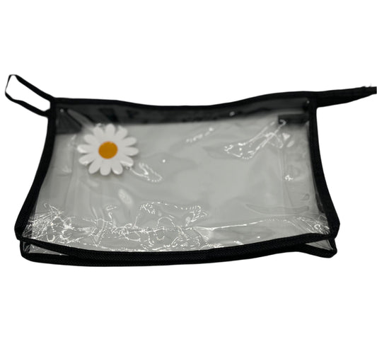 Daisy Clear Vinyl Zippered Bag