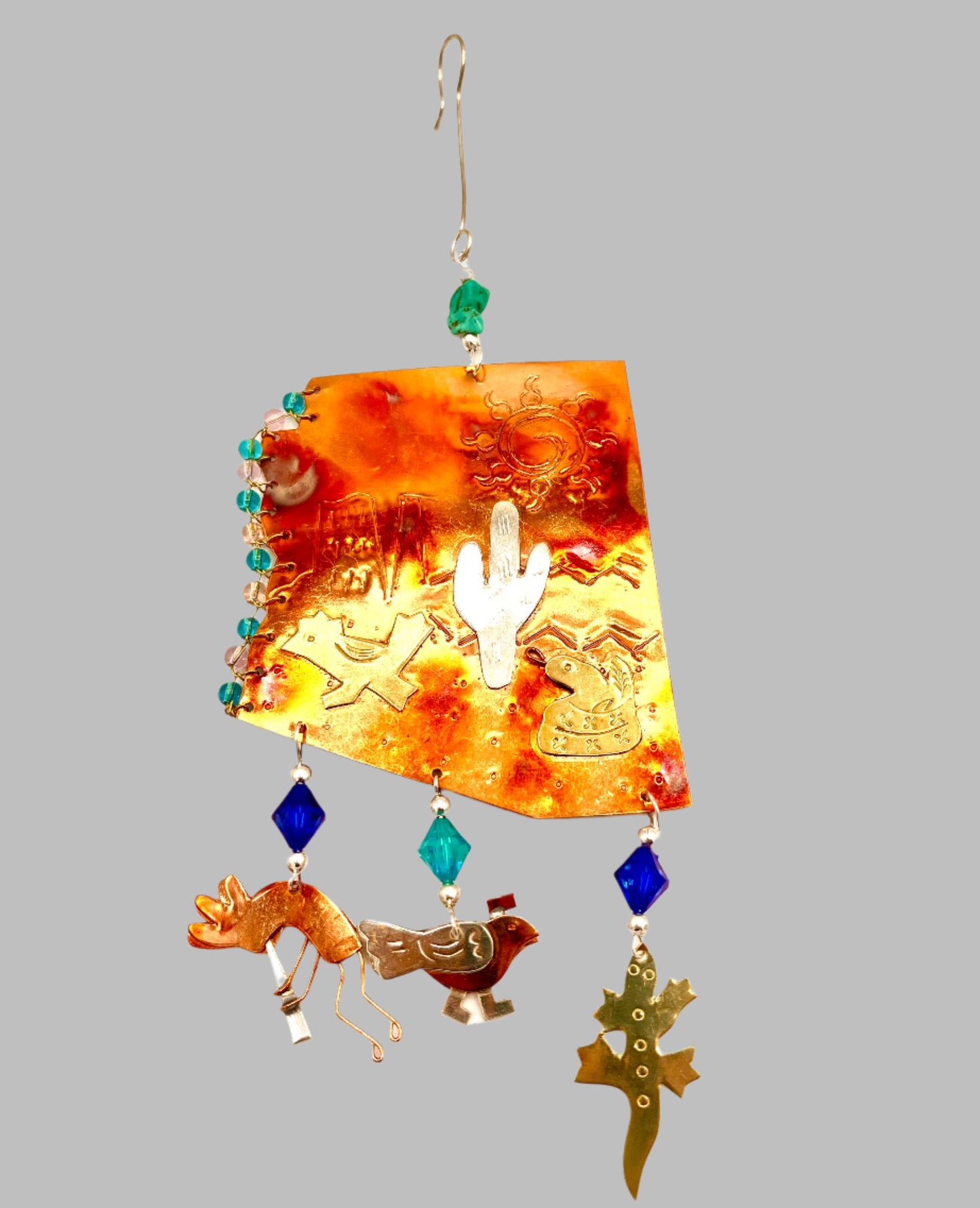 Arizona Ornament-Copper Colored with Multi Metal with Beads