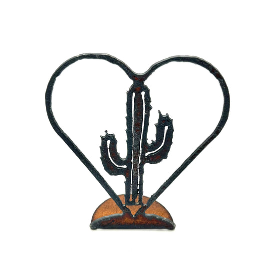Heart with Saguaro Iron Stand