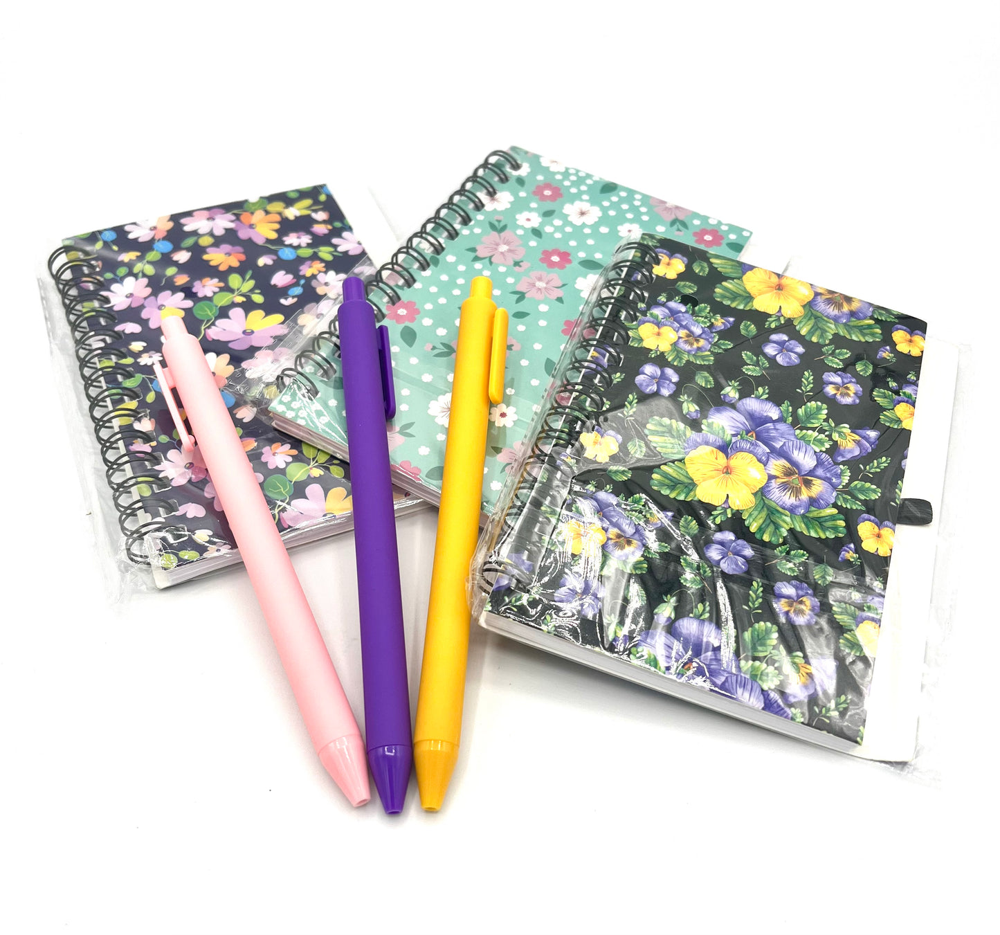 Assorted Flower Small Notebooks with Pen