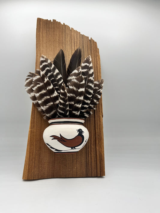Half Painted Pot on Wood Board