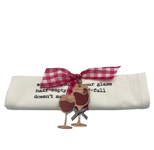 Tea Towel "Glass Half Empty or Half Full"