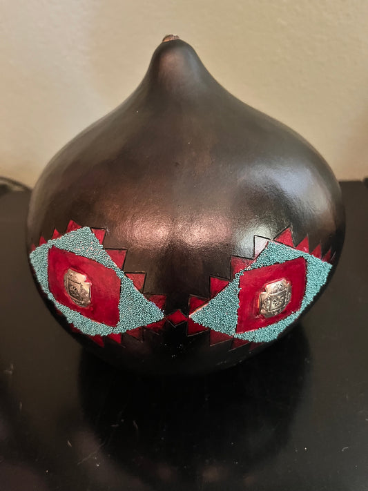 Southwest Geometric Hand Painted Gourd