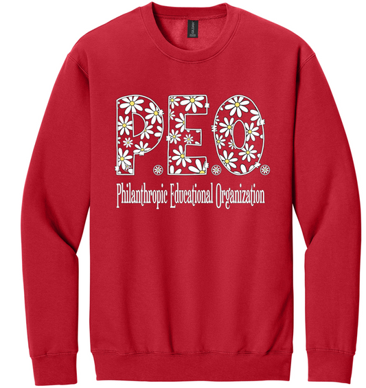 Red Daisy Font-Sweatshirt