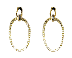 Gold Hammer Earrings with Bling