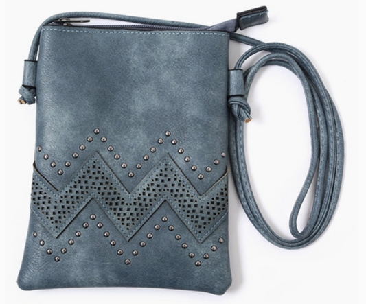 Blue/Gray Zic Zac Crossbody Bag