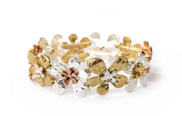 Faux Silver, Gold, Rose Gold Stretch Bracelet