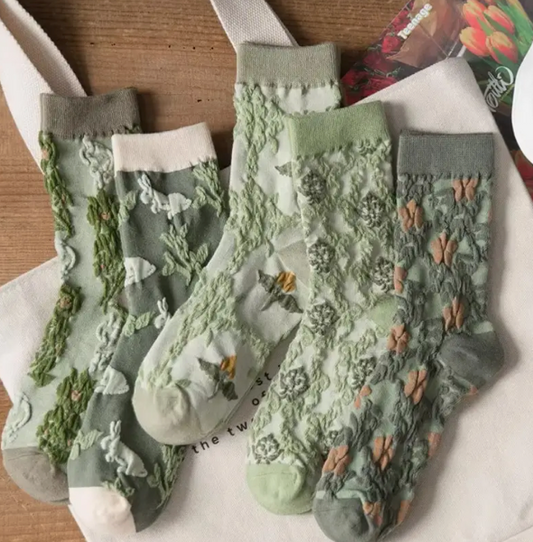 3D Vintage Floral Socks