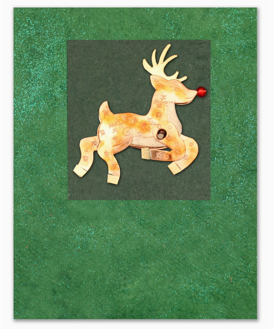 Reindeer Pin on Mailable Card