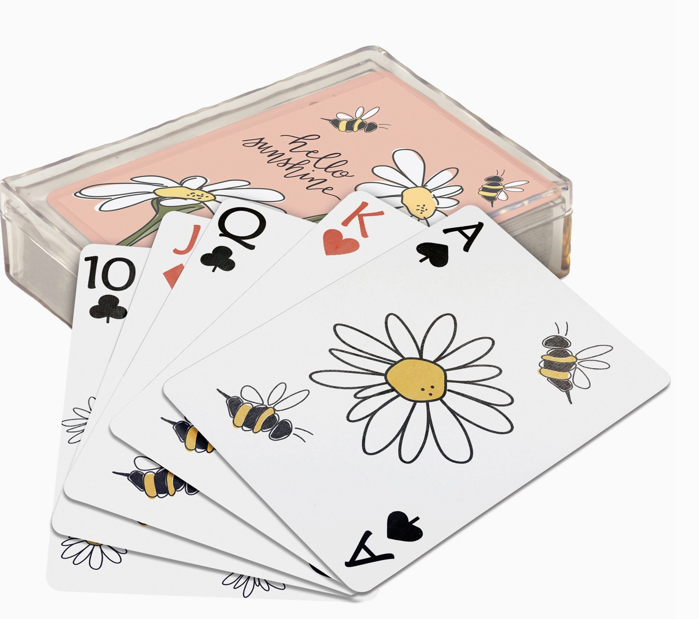 Hello Sunshine Daisies and Bees Playing Cards
