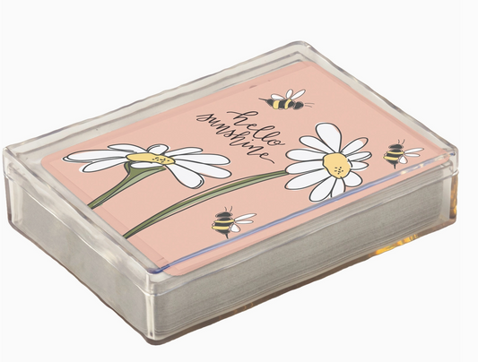Hello Sunshine Daisies and Bees Playing Cards