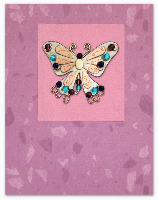 Indigo Butterfly Pin on a Mailable Card